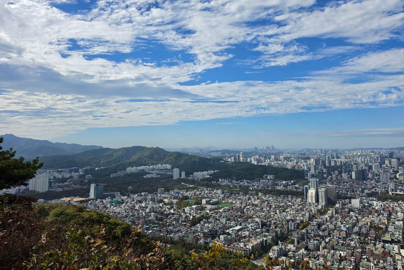 View from Guryongsan across Seoul toward Gwanaksan